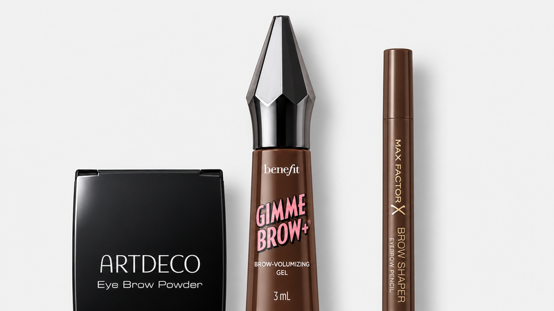 Obočí – pudr Artdeco, gel Benefit Gimme Brow+ a tužka Max Factor Brow Shaper