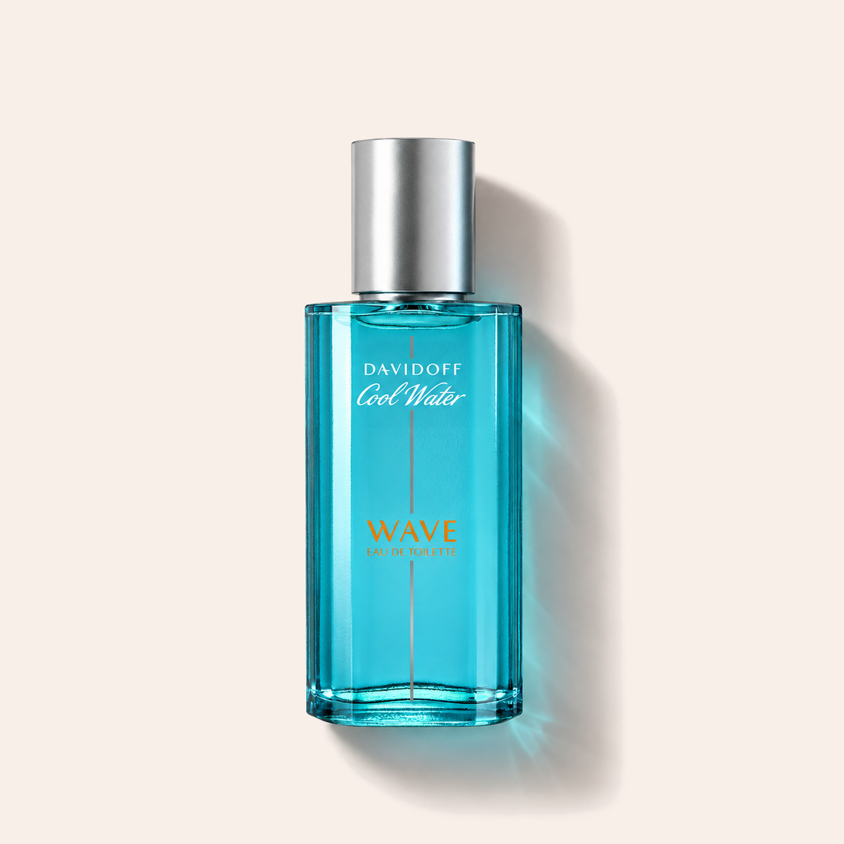 Davidoff Cool Water Wave EDT 40 ml, flakon vleže na béžovém pozadí – MrRizz