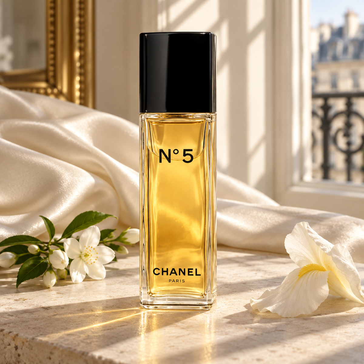 Chanel N5 EDT – atmosférická fotografie parfému