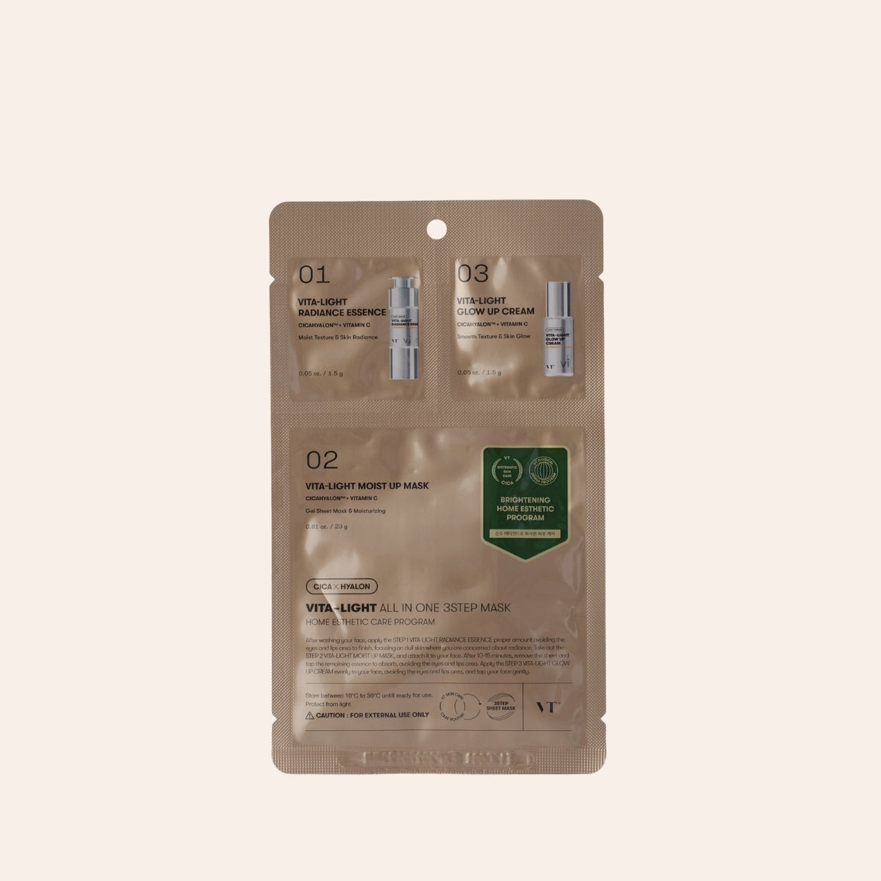 VT Cosmetics Vita Light All In One 3Step Mask 28 ml
