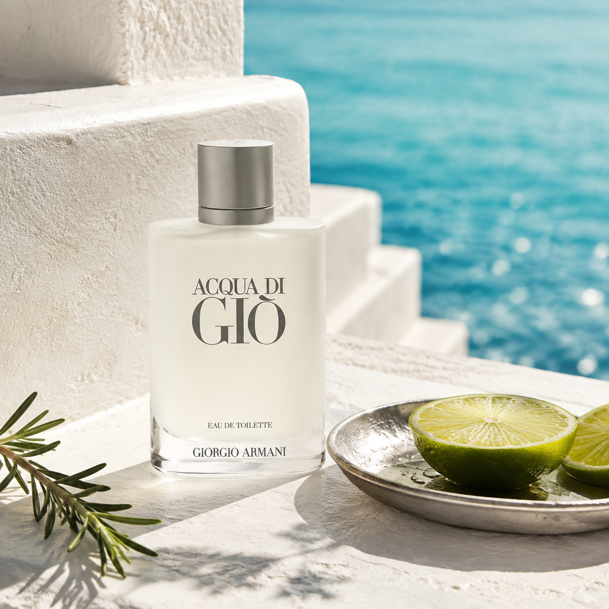 Giorgio Armani Acqua di Giò EDT na středomořském schodišti s limetkou a rozmarýnem – MrRizz