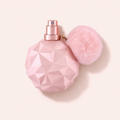 Ariana Grande Sweet Like Candy EDP tester 100 ml na teplém růžovém pozadí – MrRizz