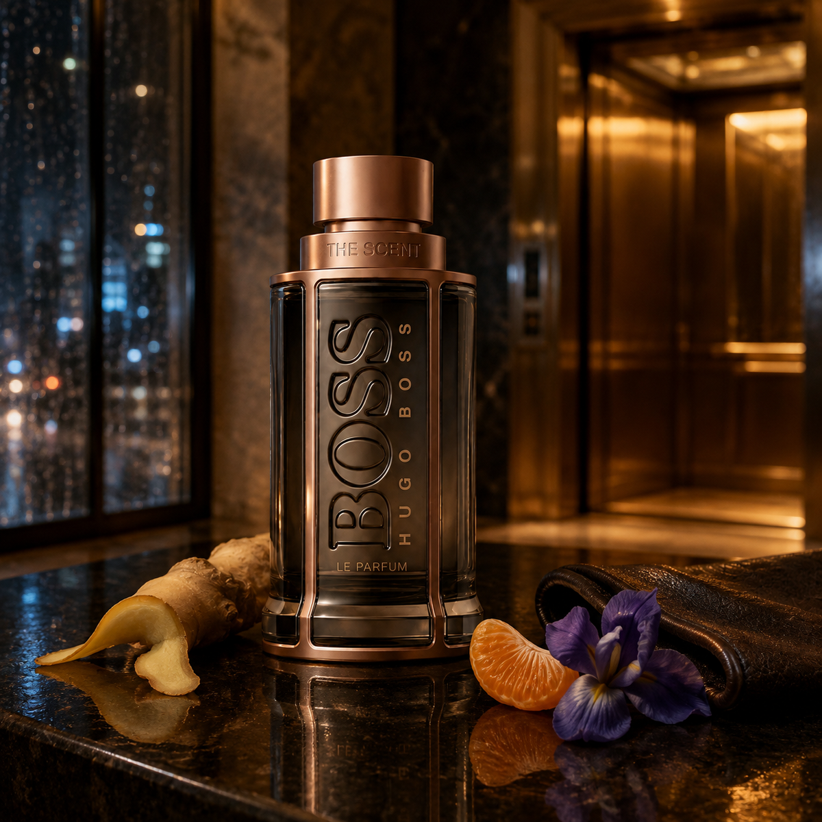 BOSS The Scent Le Parfum v nočním hotelovém interiéru – MrRizz
