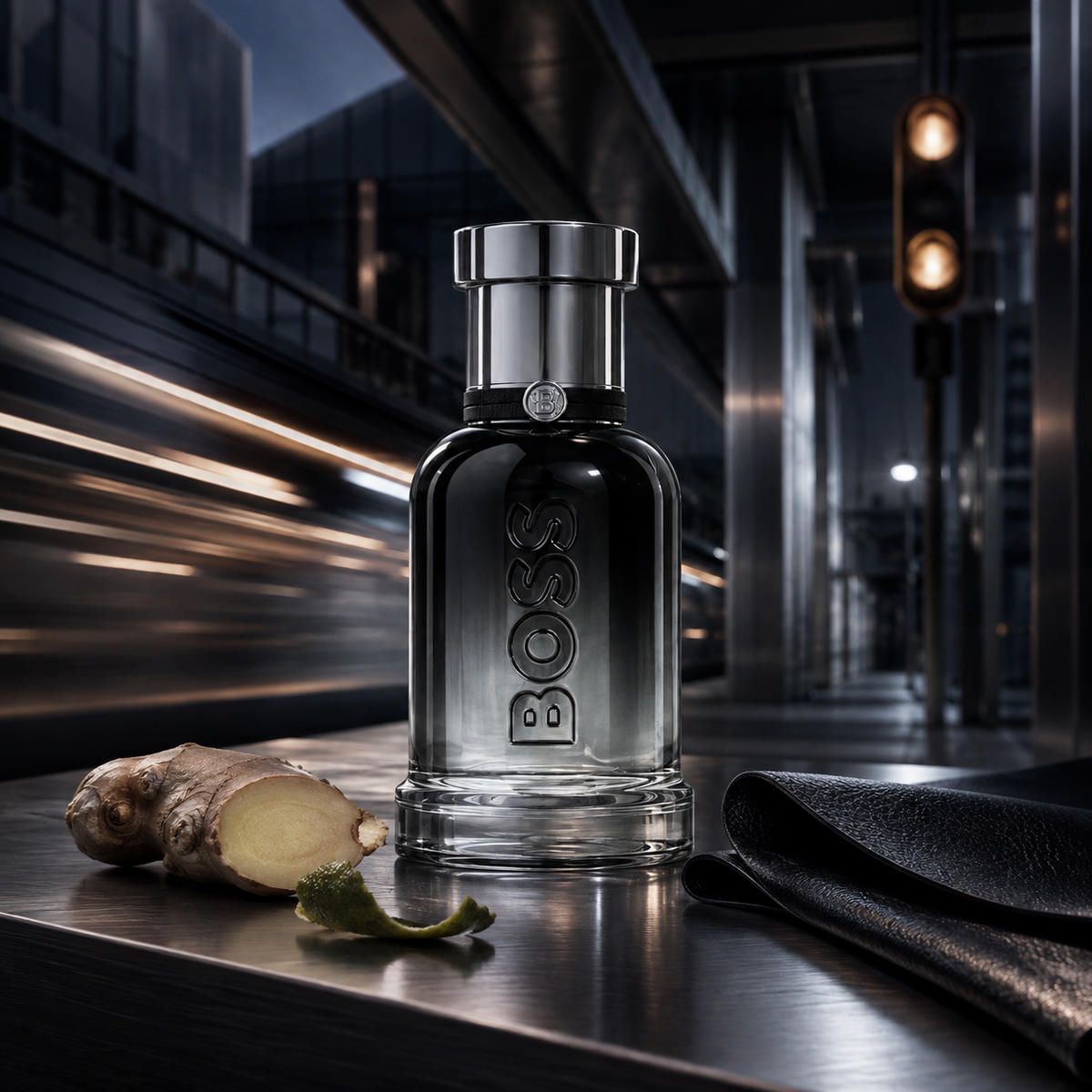 Hugo Boss Boss Bottled Beyond – dynamická noční městská scéna – MrRizz