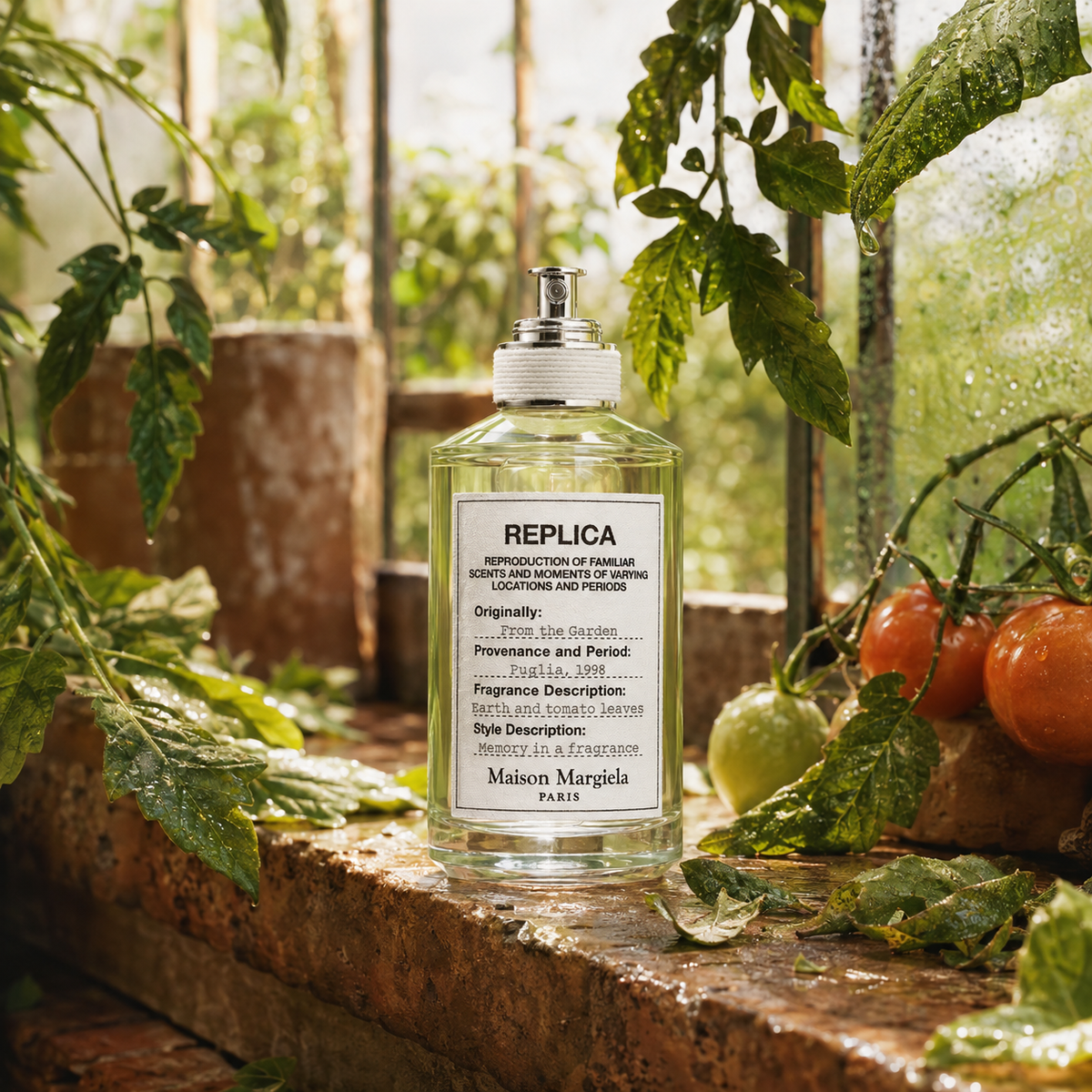 Maison Margiela From the Garden ve sluncem zalité rajčatové zahradě po dešti – MrRizz