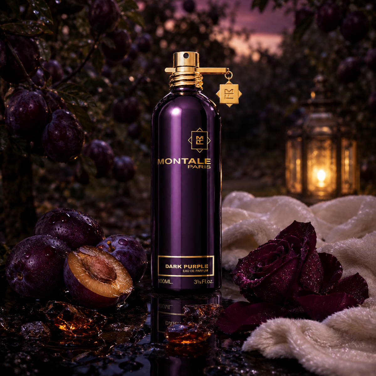 Montale Dark Purple v švestkovém sadu za soumraku – MrRizz
