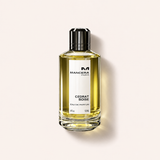 Mancera Cedrat Boise EDP 120 ml, zlatavý unisex flakon položený na zádech – MrRizz