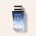 Modrý průsvitný flakon New Brand Gentleman Intense EDT 100 ml se stříbrným víčkem a černými pruhy – MrRizz