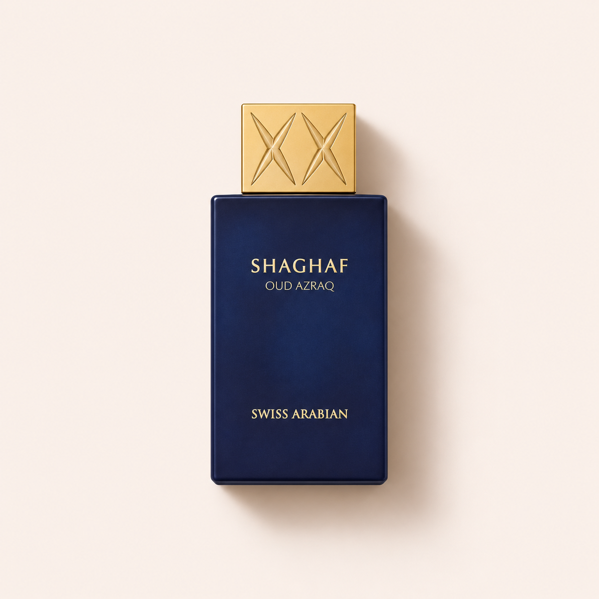 Swiss Arabian Shaghaf Oud Azraq EDP 75 ml na béžovém pozadí – MrRizz