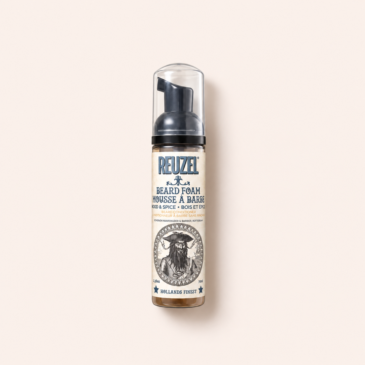 Reuzel Beard Foam 70 ml na béžovém pozadí – MrRizz