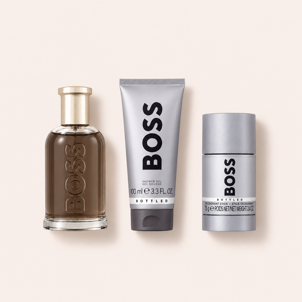 Hugo Boss Boss Bottled – sada EDP 100 ml + sprchový gel 100 ml + deodorant 75 ml – MrRizz