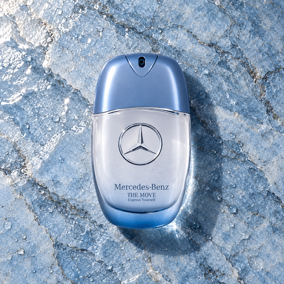 Mercedes-Benz The Move Express Yourself 100 ml – parfém v prostředí, pohled shora s bočním stínem