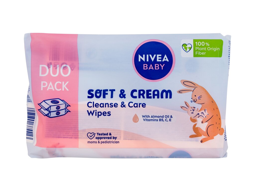 Nivea Baby Soft & Cream Cleanse Care Wipes 2x57 ml - 2x57ml - Čisticí ubrousky