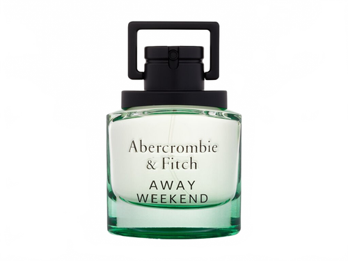 Flakon Abercrombie & Fitch Away Weekend EDT 50 ml na béžovém pozadí – MrRizz