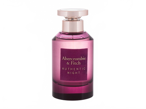 Flakon Abercrombie & Fitch Authentic Night EDP 100 ml na béžovém pozadí – MrRizz