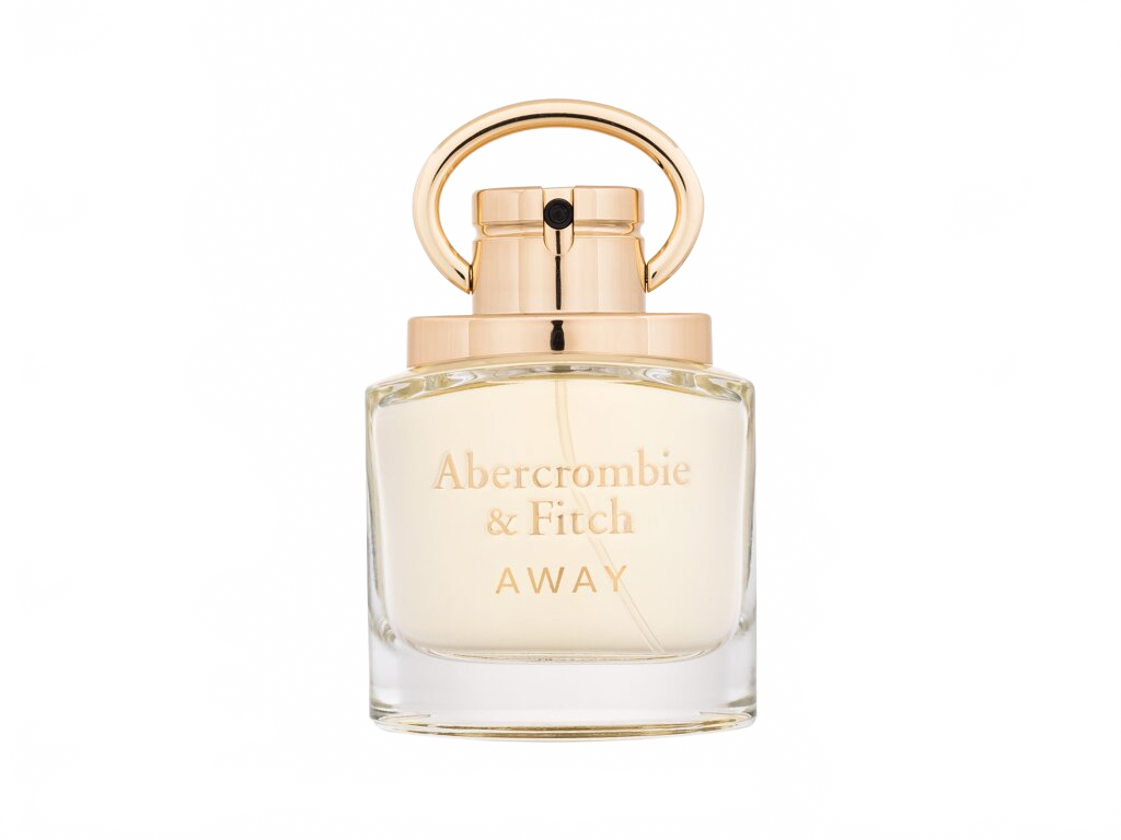 Flakon Abercrombie & Fitch Away EDP 50 ml na béžovém pozadí – MrRizz