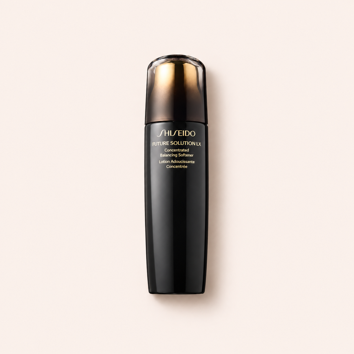 Shiseido Future Solution LX Concentrated Balancing Softener pleťová voda 170 ml na béžovém pozadí – MrRizz