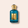 Flakon Riiffs Imperial Blue EDP 100 ml na béžovém pozadí – MrRizz
