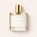 Flakon Zarkoperfume Buddha-Wood EDP 100 ml na béžovém pozadí – MrRizz