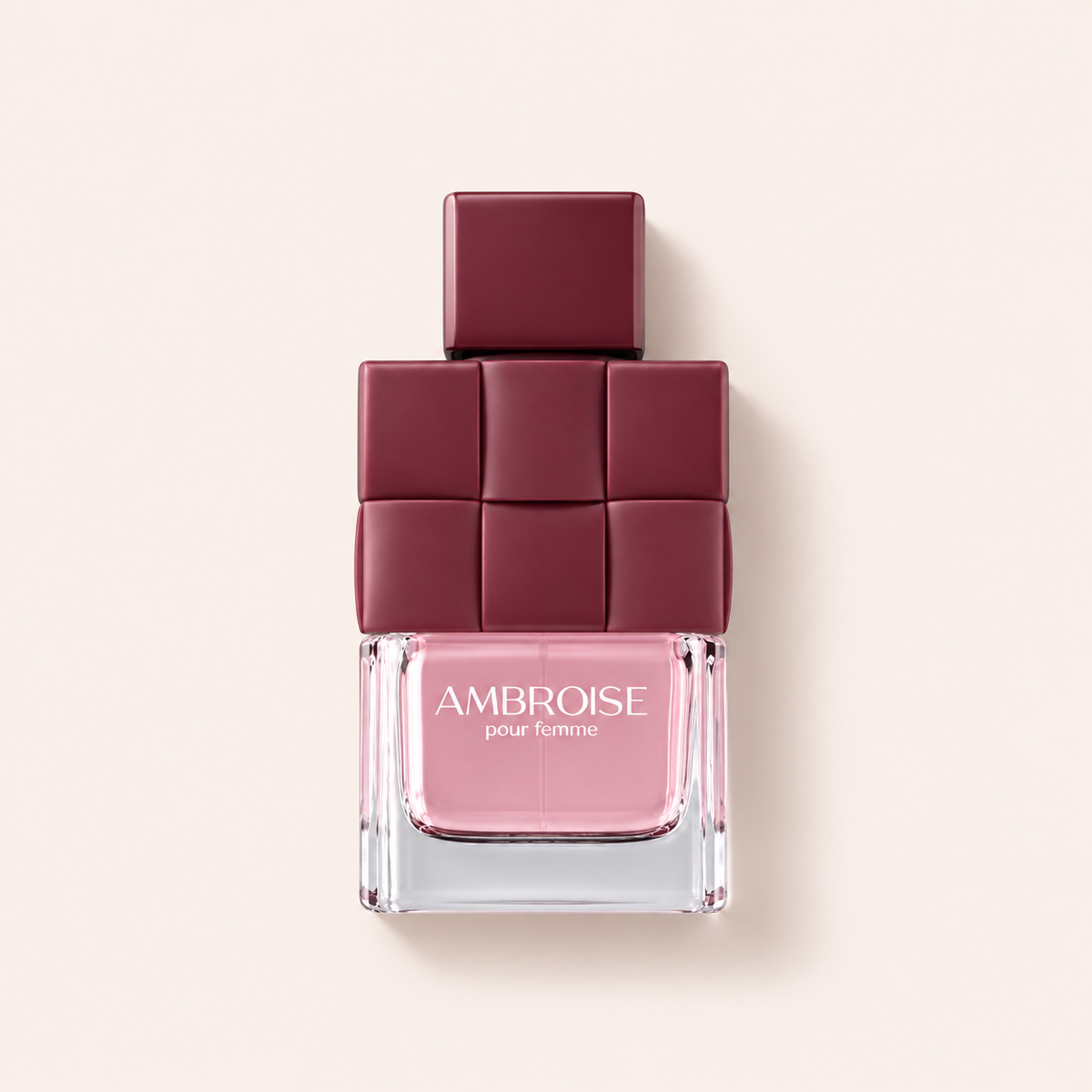 Flakon Fragrance World Ambroise EDP 100 ml na béžovém pozadí – MrRizz