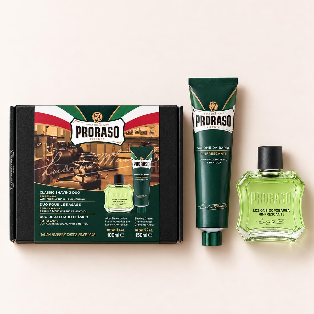 Proraso Green Classic Shaving Duo sada krému na holení 150 ml a vody po holení 100 ml – MrRizz