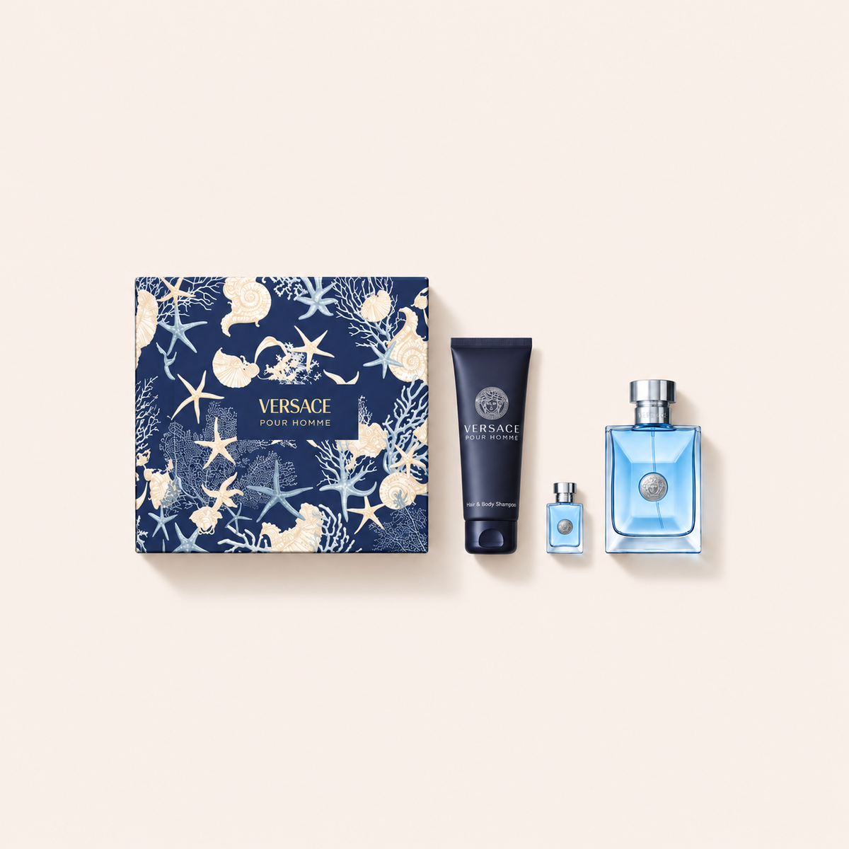 Versace Pour Homme set EDT 100 ml + sprchový gel 150 ml + EDT 5 ml