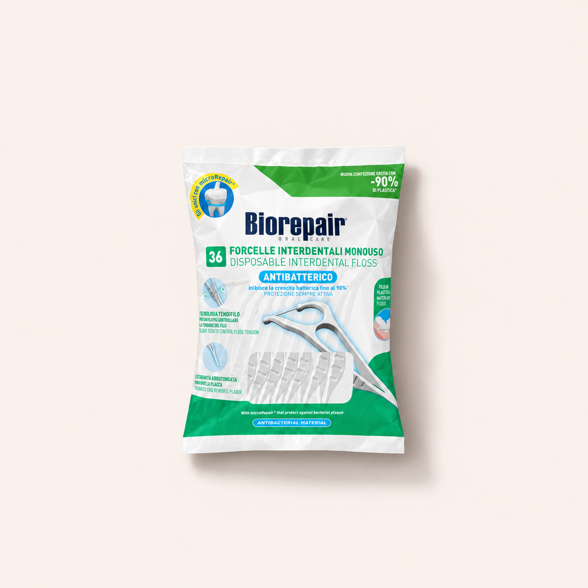 Biorepair Antibacterial Disposable Interdental Floss 36 ml