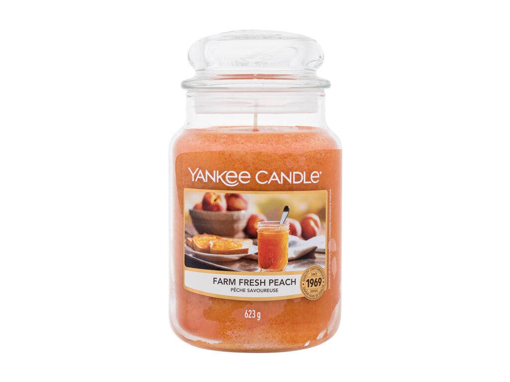 Yankee Candle Farm Fresh Peach 623 ml - 623ml - Vonná svíčka